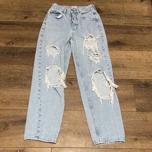 BDG high rise baggy distressed jeans 27
